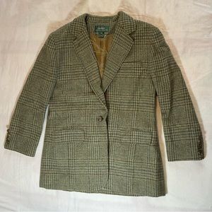 Vintage Lauren Ralph Lauren green plaid, 100% wool blazer